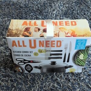 32-Piece Black Kitchen Combo Set